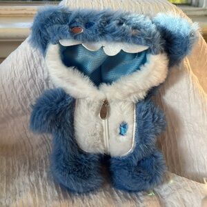 SOLD   Labubu shark outfit with zipper opening Blue and White  Doll not included